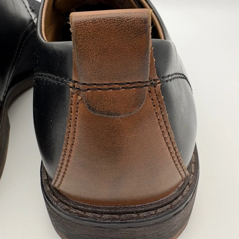 Dexter Comfort Memory Foam Cal Black Denim w/ Faux Leather Accent Casual Oxford